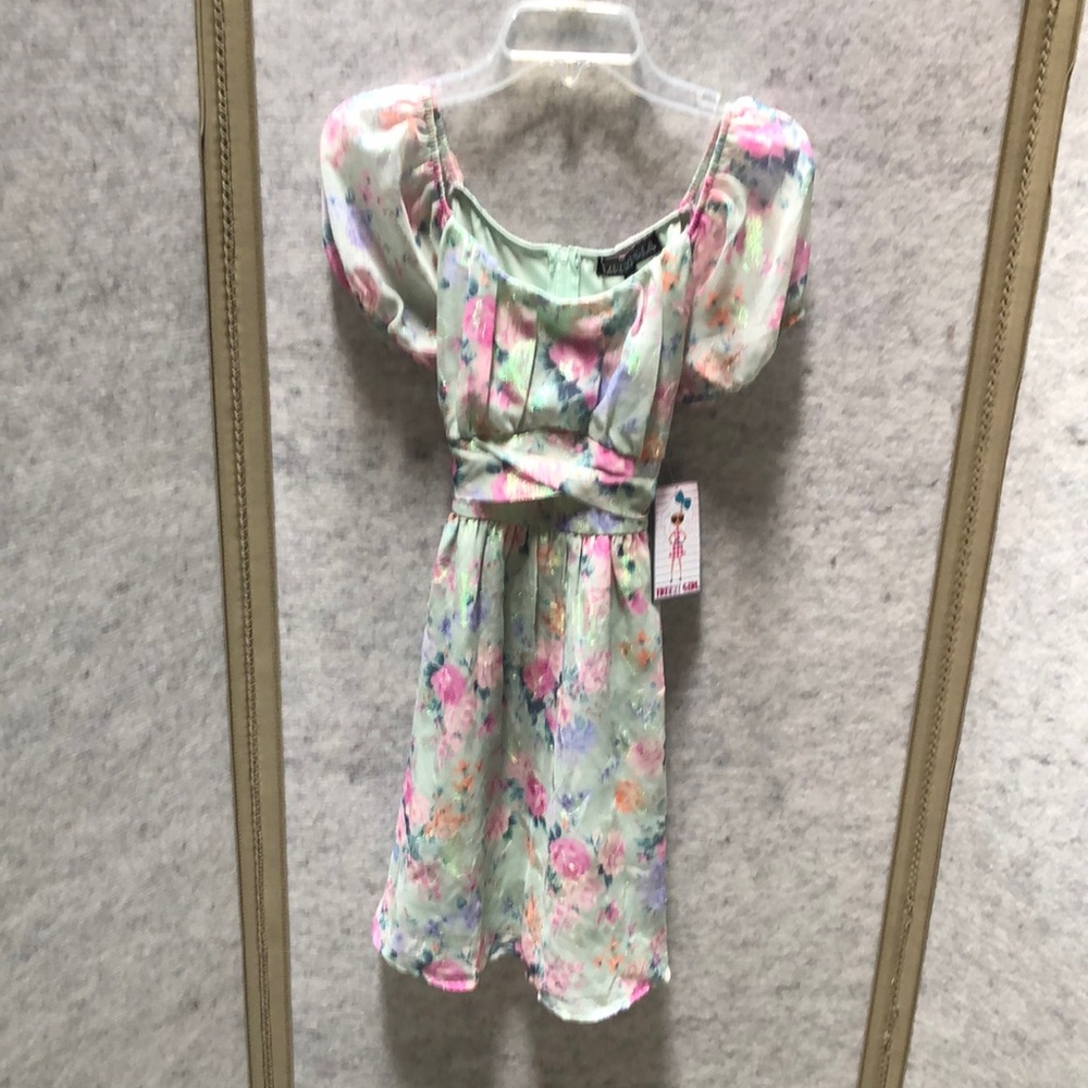 Floral Kids Dress with Puff Sleeves NWT